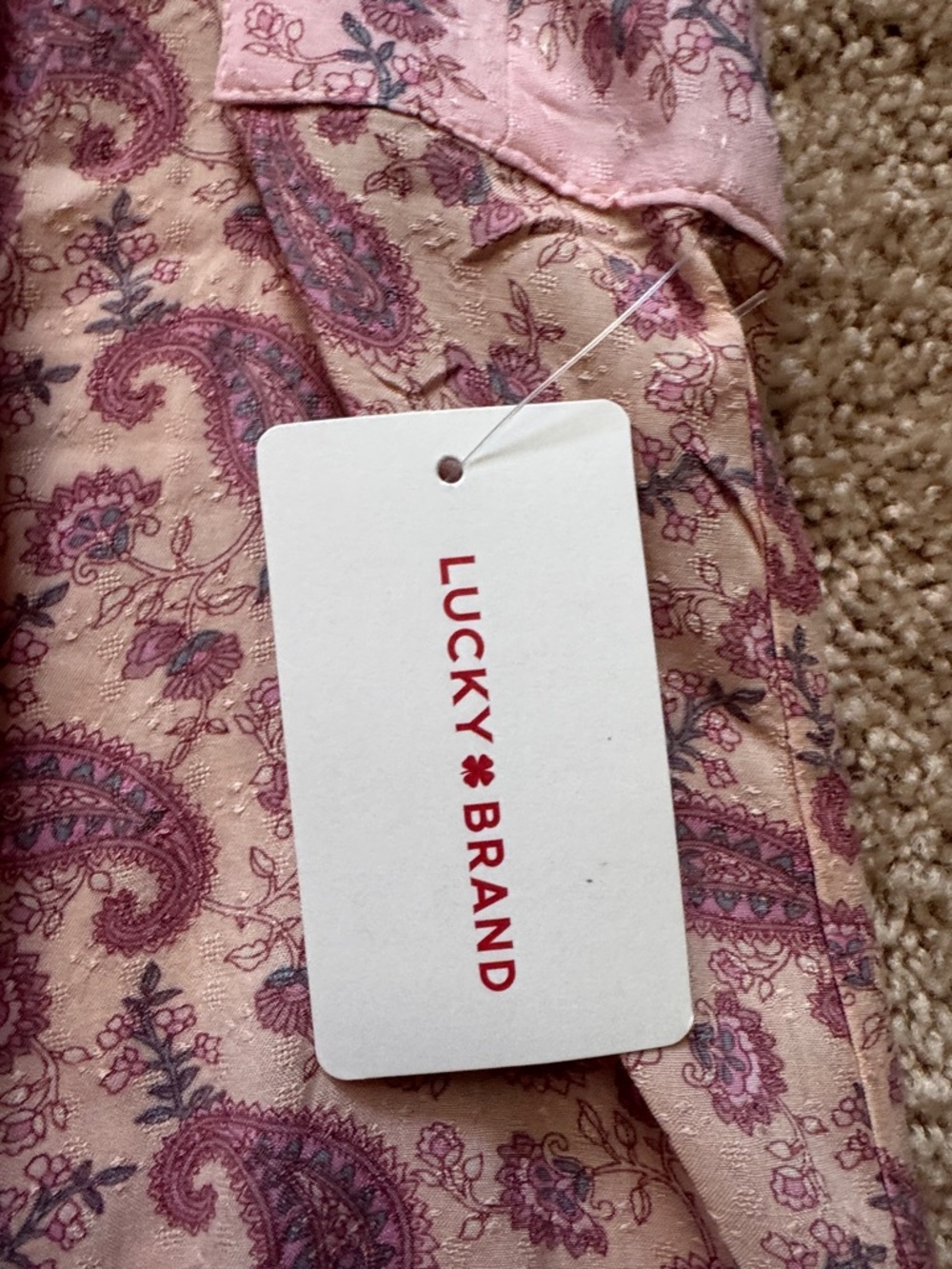 Lucky Brand Pink Paisley Sleeveless Blouse-XS - Picture 3 of 5